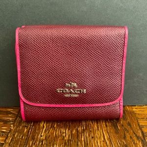 Coach fold wallet Maroon and Pink